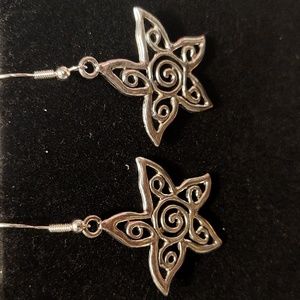 Boho star flower earrings